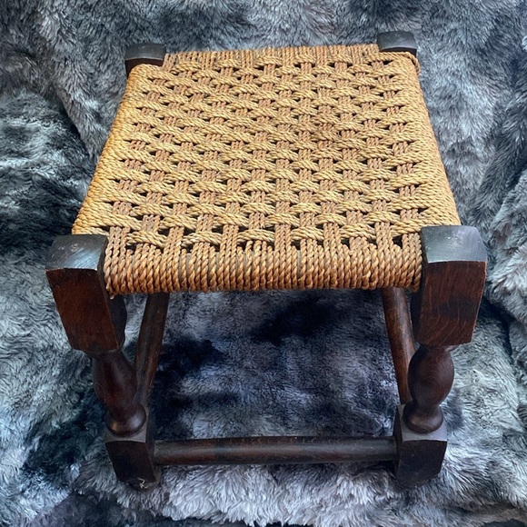 Handcrafted Woven Stool - Brown and Tan - Picture 9 of 16